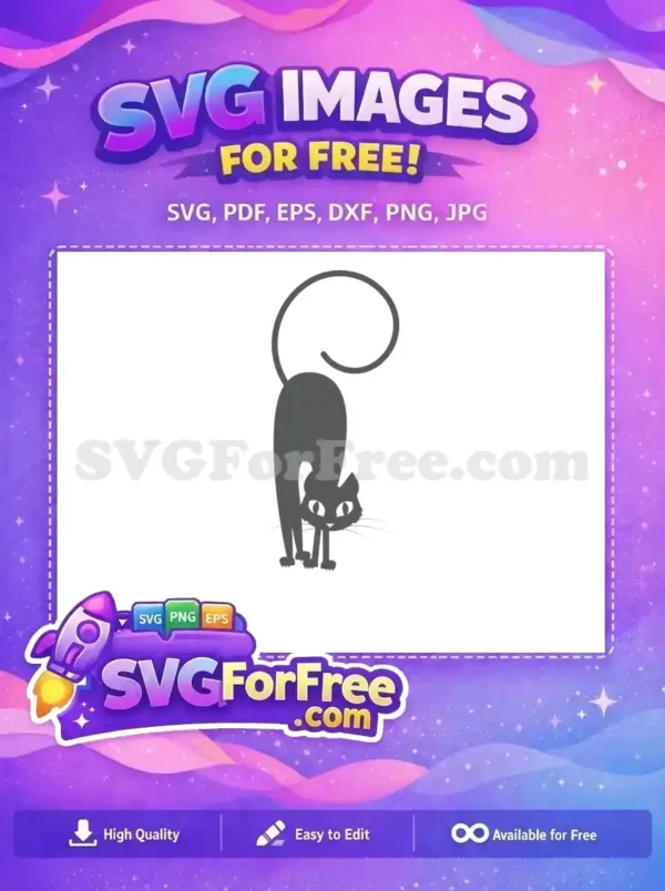 Free Gray Cat Silhouette Free Halloween Easter Holidays Free SVG