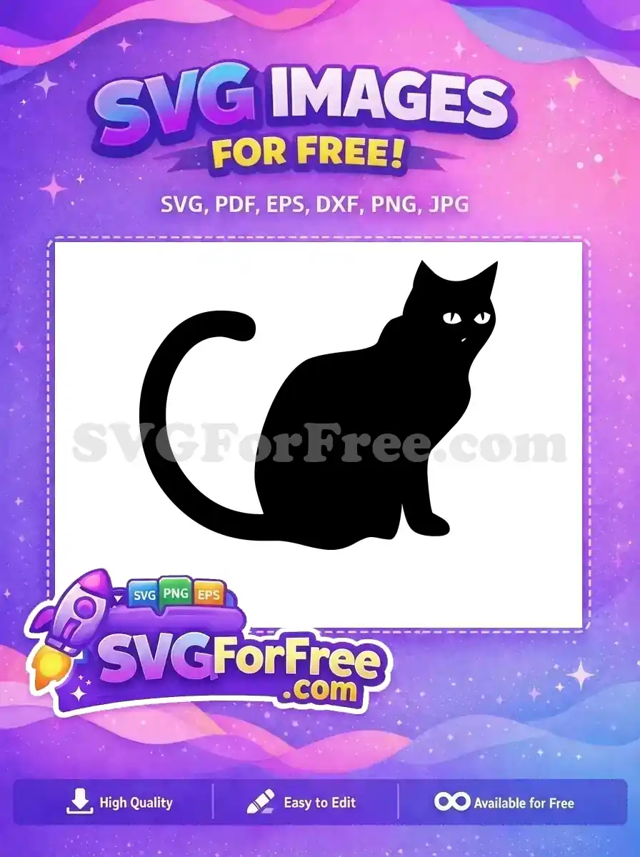 Free Black Cat Silhouette Free Halloween Easter Holidays Free SVG