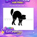 Free Arched Back Free Halloween Cat Silhouette Free SVG - Instant Download