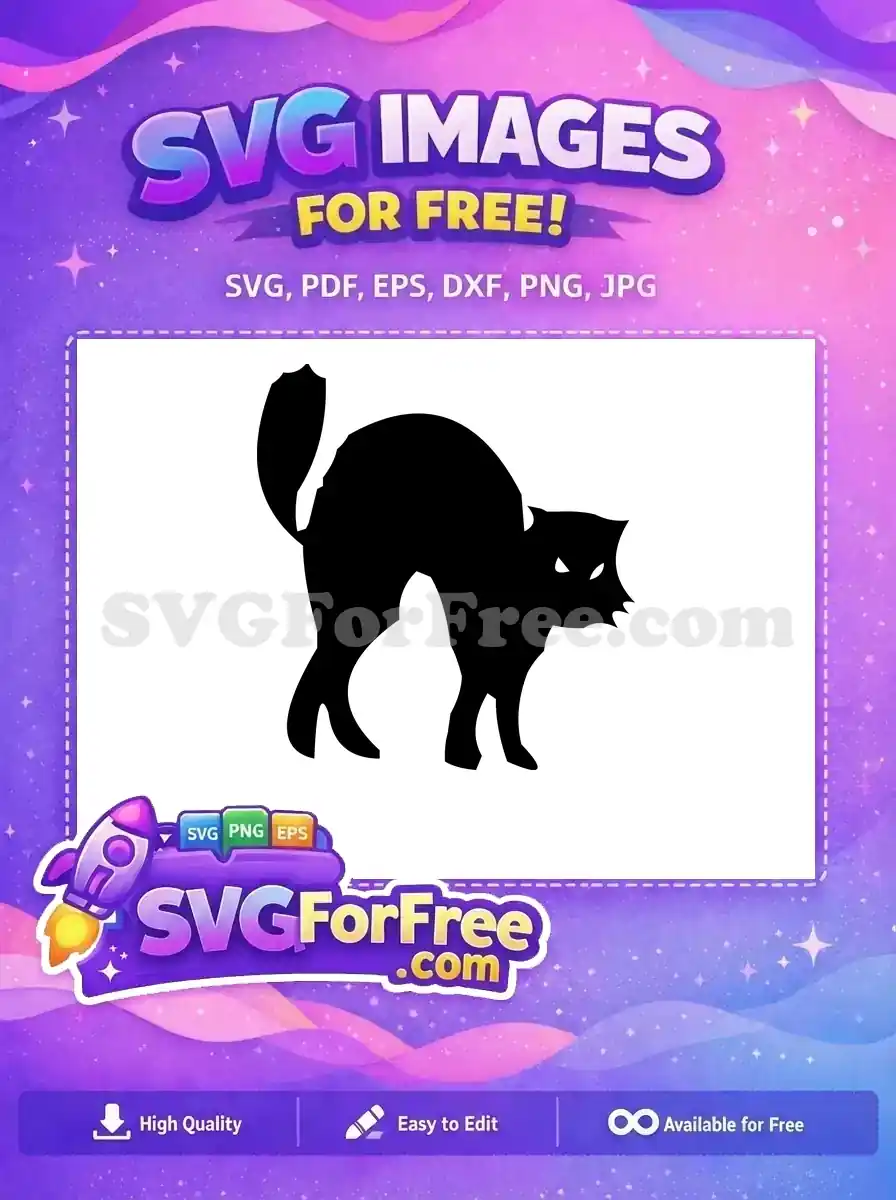 Free Arched Back Free Halloween Cat Silhouette Free SVG