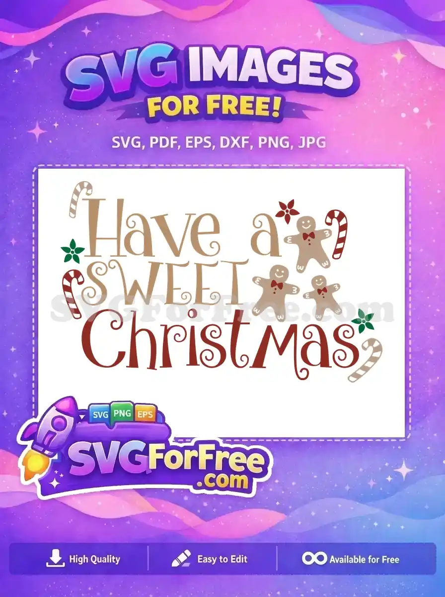 Free Gingerbread Men Bowtie Free Candy Cane Christmas Free SVG