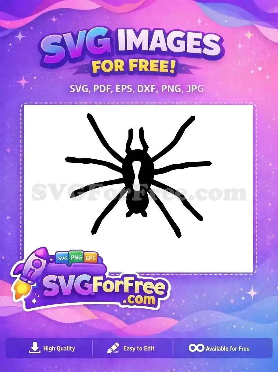 Free Black Halloween Spider Free Silhouette Eight Legs Free SVG