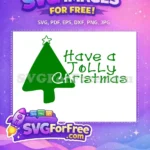 Free Green Tree Star Free Jolly Christmas Holidays Free SVG - Instant Download