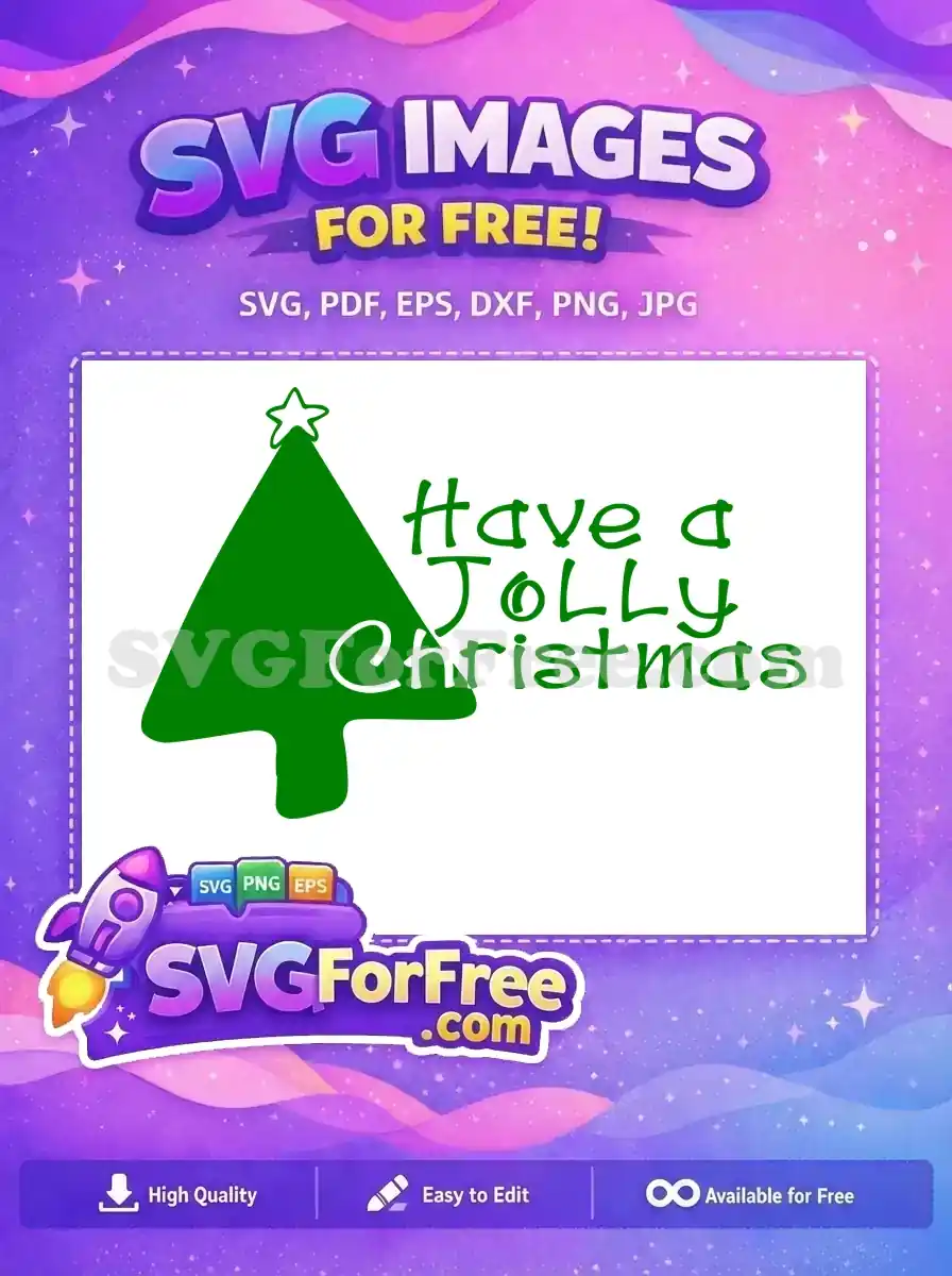Free Green Tree Star Free Jolly Christmas Holidays Free SVG