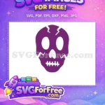 Free Purple Cracked Skull Free Halloween Graphic Holidays Free SVG - Instant Download