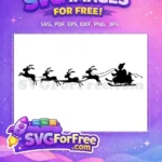 Free Flying Reindeer Free Santa Sleigh Christmas Free SVG - Instant Download