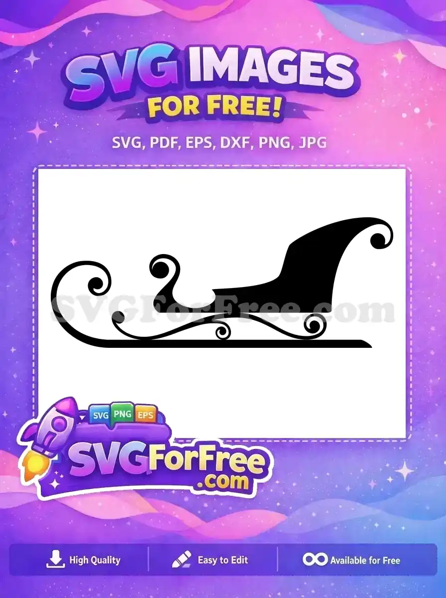 Free Swirl Sleigh Free Christmas Decoration Holidays Free SVG