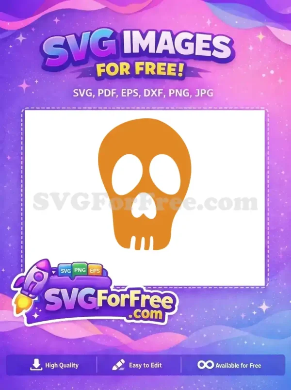 Free Orange Skull Shape Free Halloween Easter Holiday Free SVG
