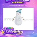 Free Blue Hat Free Pink Cheeks Snowman Holiday Free SVG - Instant Download