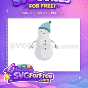 Free Blue Hat Free Pink Cheeks Snowman Holiday Free SVG Free Blue Hat Free Pink Cheeks Snowman Holiday Free SVG