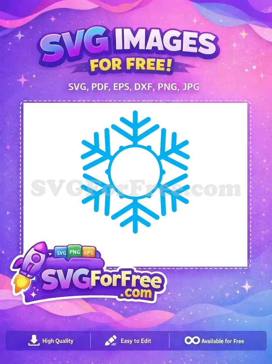 Free Light Blue Geometric Free Snowflake Christmas Free SVG