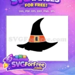 Free Black Witch Hat Free Orange Belt Holidays Free SVG - Instant Download
