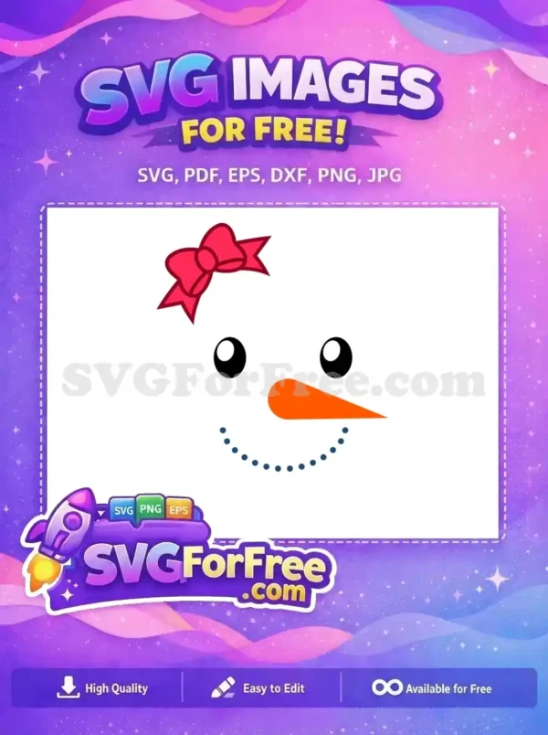 Free Pink Bow Free Carrot Nose Holidays Christmas Free SVG 1