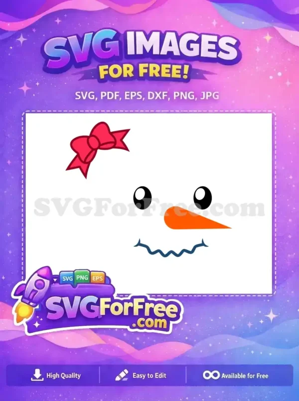 Free Pink Bow Free Carrot Nose Holidays Christmas Free SVG 2