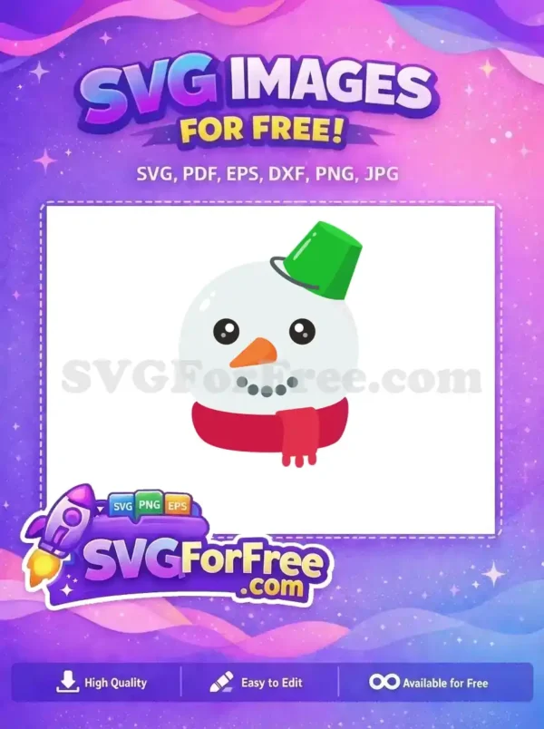 Free Snowman Green Bucket Free Carrot Nose Christmas Free SVG
