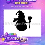Free Santa Hat Free Broom Holding Christmas Free SVG - Instant Download