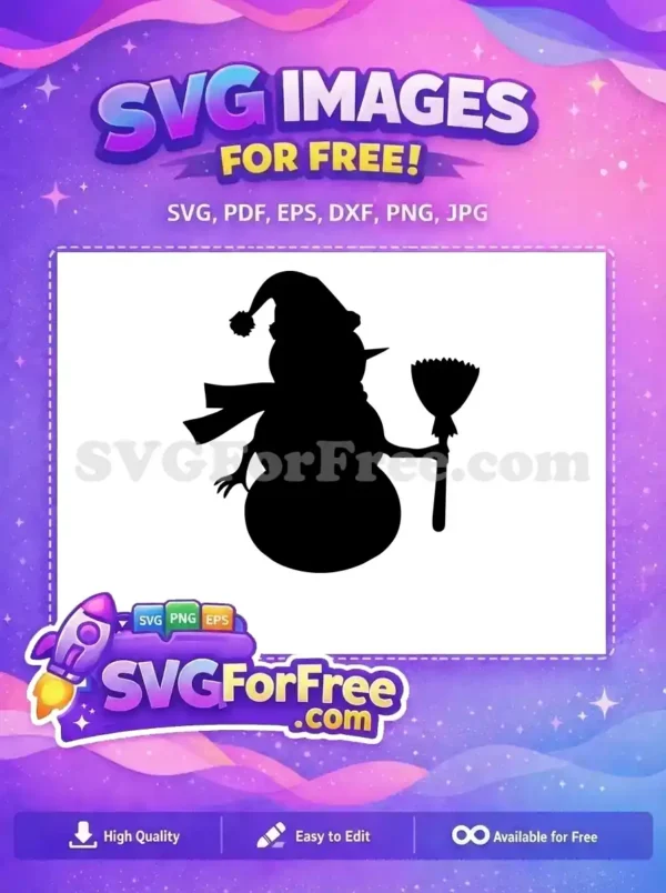 Free Santa Hat Free Broom Holding Christmas Free SVG