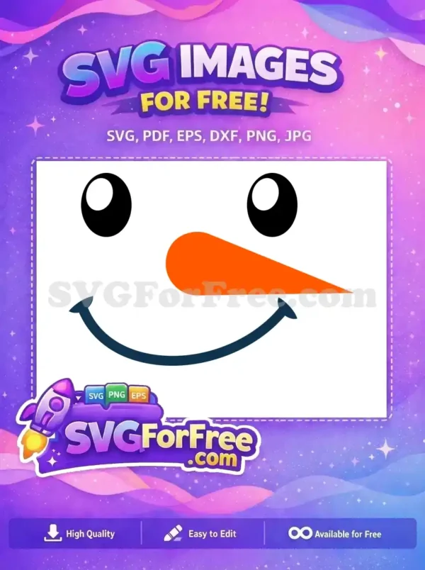 Free Round Eyes Free Carrot Nose Snowman Face Free SVG 1