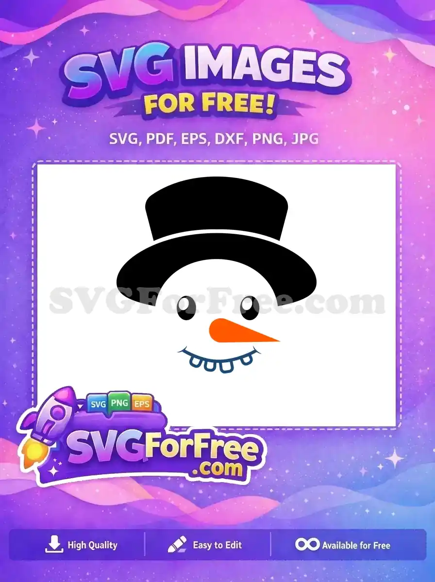 Free Black Hat Free Orange Carrot Nose Christmas Free SVG 2
