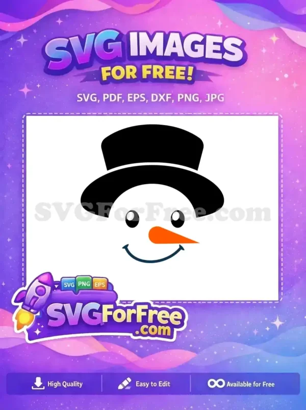 Free Snowman Black Hat Free Carrot Nose Holidays Free SVG