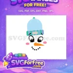 Free Winking Snowman Face Free Striped Hat Christmas Free SVG - Instant Download