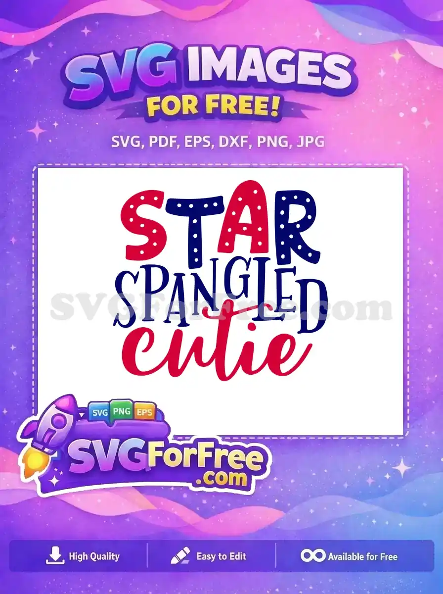 Free Star Spangled Free Red and Blue Cutie Holidays Free SVG