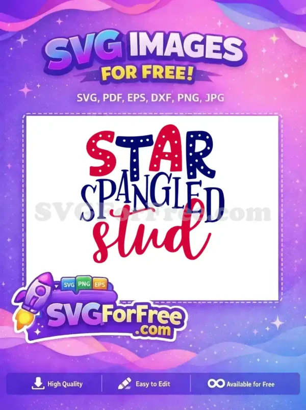Free Patriotic Star Free Spangled Stud Holidays Free SVG