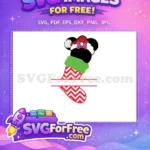 Free Minnie Santa Hat Free Christmas Stocking Monogram Free SVG - Instant Download