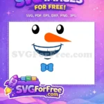 Free Smiling Snowman Face Free Bowtie Holidays Christmas Free SVG - Instant Download