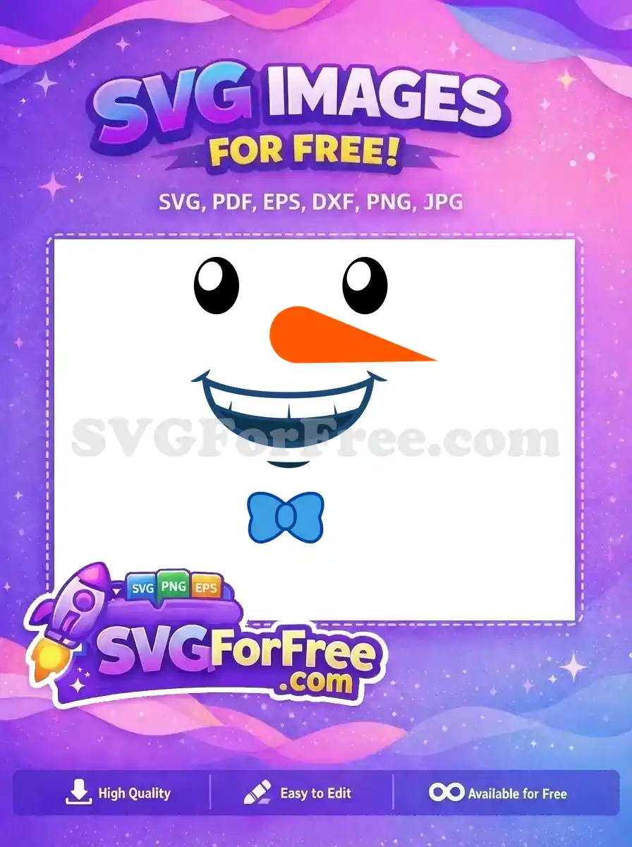 Free Smiling Snowman Face Free Bowtie Holidays Christmas Free SVG