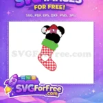 Free Minnie Santa Hat Free Houndstooth Stocking Christmas Free SVG - Instant Download