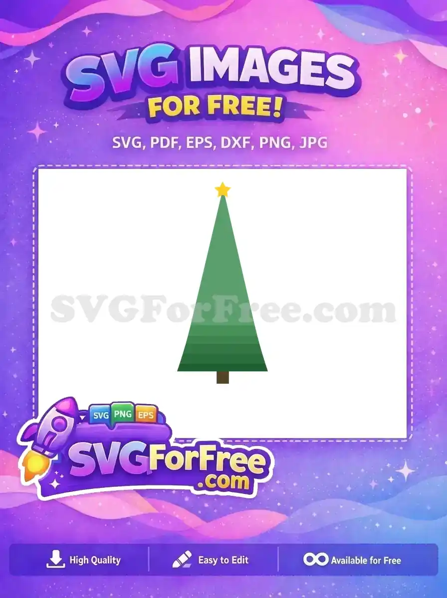 Free Green Christmas Tree Free Yellow Star Holidays Free SVG 6
