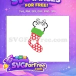 Free Minnie Stocking Free Polka Dots Christmas Holiday Free SVG - Instant Download