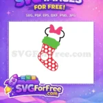 Free Pink Bow Free Polka Dot Christmas Stocking Free SVG - Instant Download