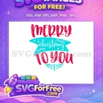 Free Red Merry Christmas Free Turquoise Banner Holidays Free SVG - Instant Download