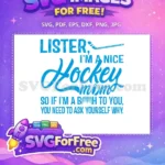 Free Hockey Stick Free Hockey Mom Lister Quote Free SVG - Instant Download