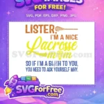 Free Lacrosse Mom Free Funny Quote Design Free SVG - Instant Download