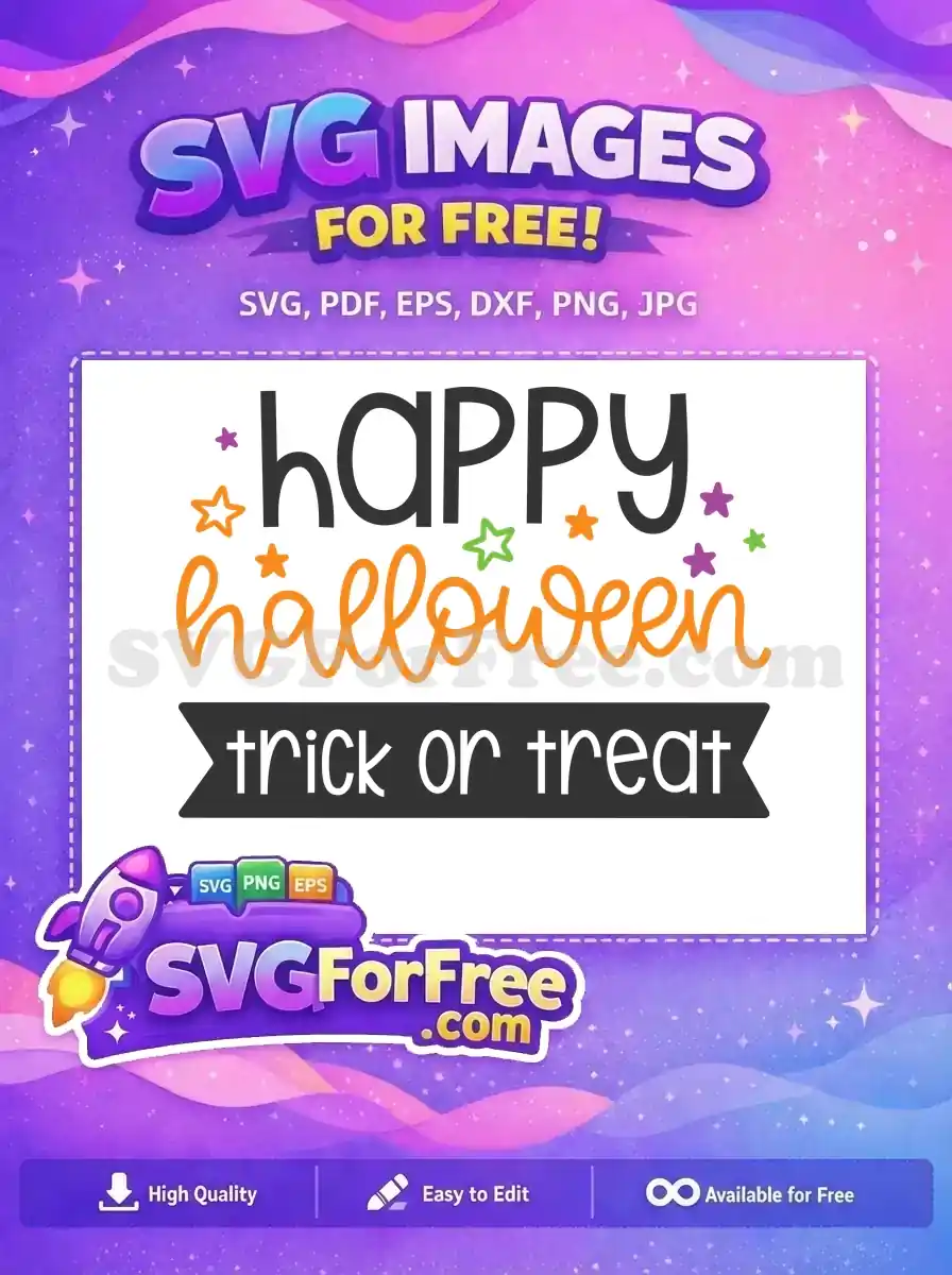 Free Happy Halloween Stars Free Trick or Treat Holiday Free SVG