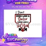 Free Buffalo Plaid Free Sailor Softball Mom Free SVG - Instant Download