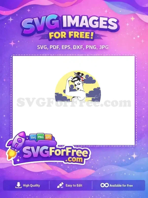 Free Patriotic Woman Strong Free USA Bandana Holidays Free SVG