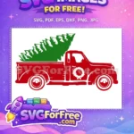Free Red Christmas Truck Free Green Tree Holidays Free SVG 2 - Instant Download