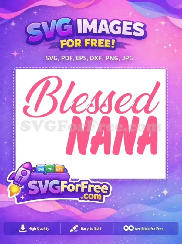 Free Pink Blessed Free Nana Holidays Christmas Free SVG