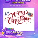 Free Red Merry Free Christmas Bells Holidays Free SVG - Instant Download