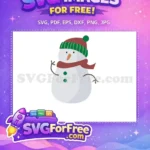 Free Waving Snowman Free Green Buttons Christmas Free SVG - Instant Download