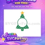 Free Green Tree Free White Dots Christmas Ornament Free SVG - Instant Download
