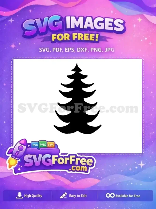 Free Layered Black Tree Free Christmas Holidays Free SVG