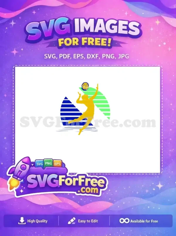 Free Yellow Player Free Green Beach Volleyball Free SVG