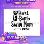 Free Best F-Bomb Swim Mom Heart Free Arrow Ever Free SVG - Instant Download