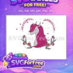 Free Sleeping Unicorn Free Floral Wreath Holidays Christmas Free SVG - Instant Download