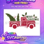 Free Red Truck Free Christmas Trees Merry Christmas Free SVG 3 - Instant Download